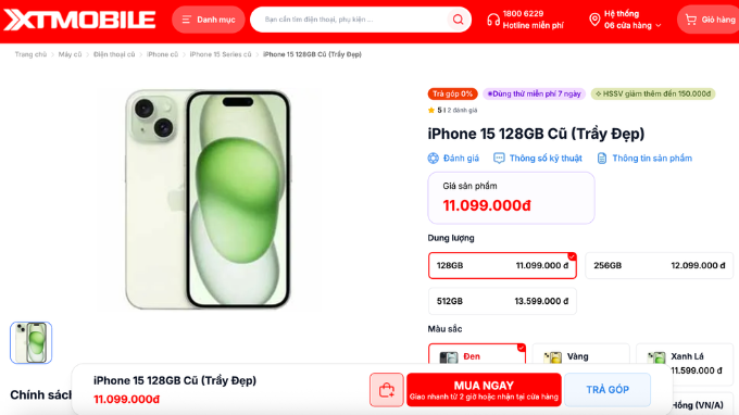 Review iPhone 15 cũ